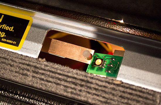 The fire button leaf switch and LED PCB