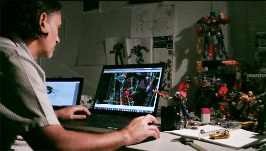 George in his office