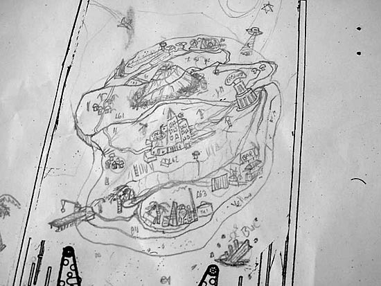 The Coconut Island initial drawings