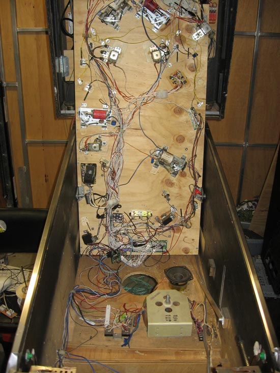 The underside of the playfield