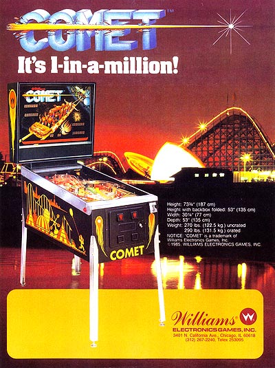 Williams's Comet pinball machine from 1985