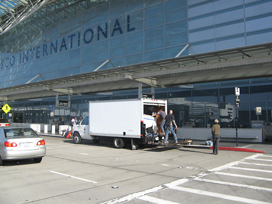 Uloading pins at SFO