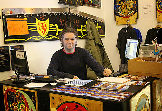 Balázs Pálfi at the museum's front desk
