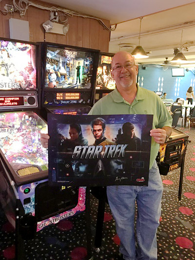 Steve Zivilik was the 2016 grand prize winner- he has the Star Trek translite already framed and on display in his recreation room