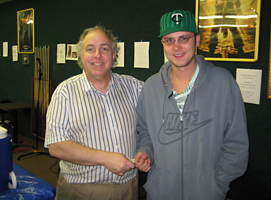 Winner of Saturday’s first pinball tournament - Blake