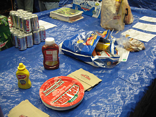 Some of the food and drinks available