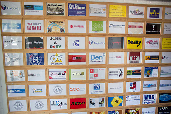 The opposite wall featured individuals and companies who support the NFV
