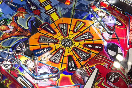 It was nice to see a shiny Spider-Man playfield