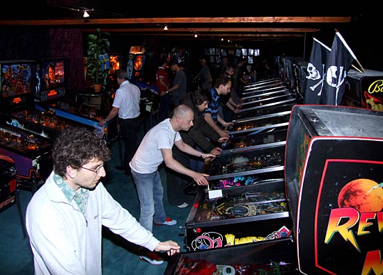 Players in the main hall