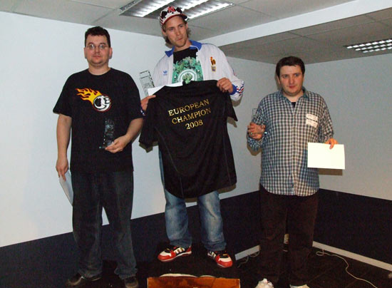 The top three finishers in the EPC 2008