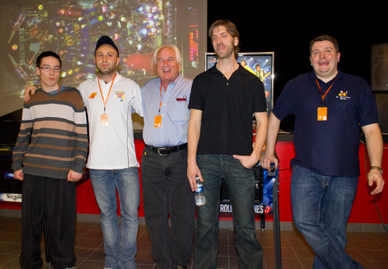 The four finalists with Gary Stern (L-R):