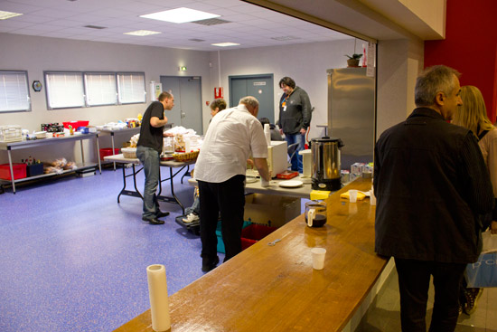 The kitchen area