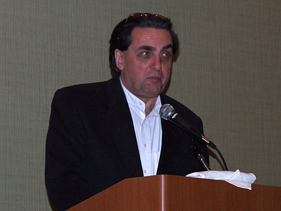 Greg Kmiec announces Ted Zale as the next inductee to the Hall Of Fame