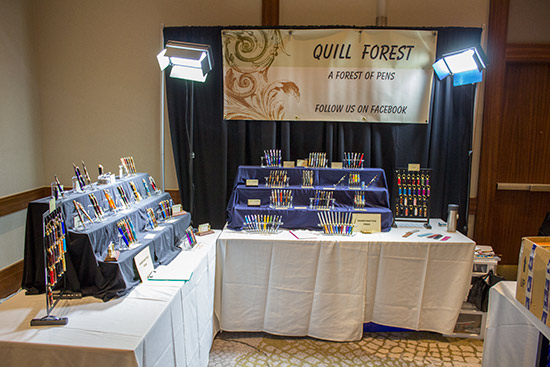 Over on the left side of the hall, Quill Forest were non-gaming vendor with their stand selling high-quality writing instruments