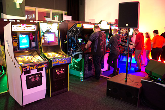 Video games and video/pinball combos in the free-play hall