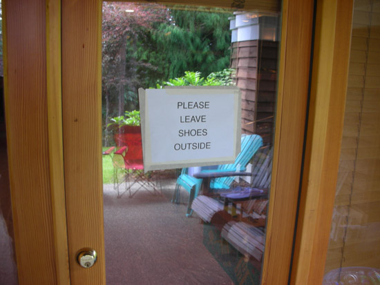 No shoes allowed