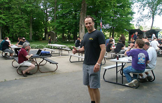 Mads giving the food and rest area a thumbs up!