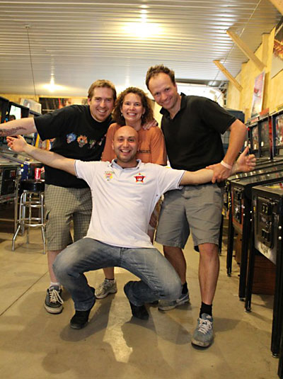 The hosts; Jason and his wife Sara, pictured with Mads and Daniele