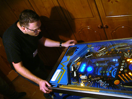 Nick playing the lower playfield