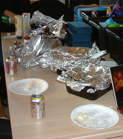 The hot food quickly disappeared