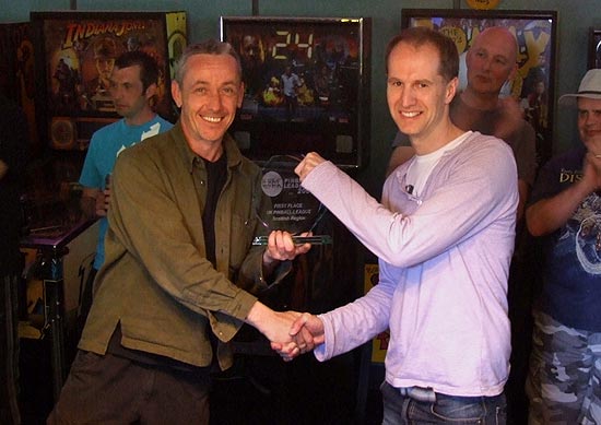 John Higgins receives the Scottish Region trophy
