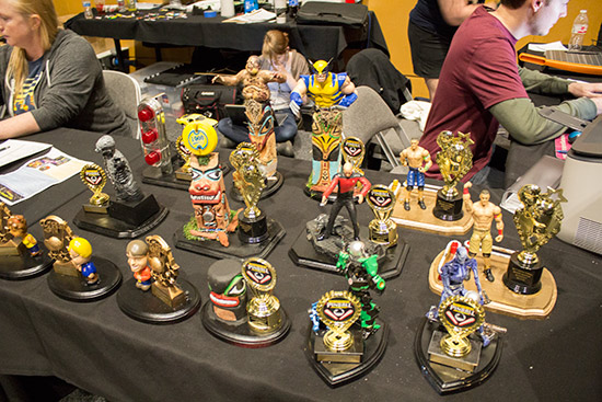 Trophies for the many tournaments