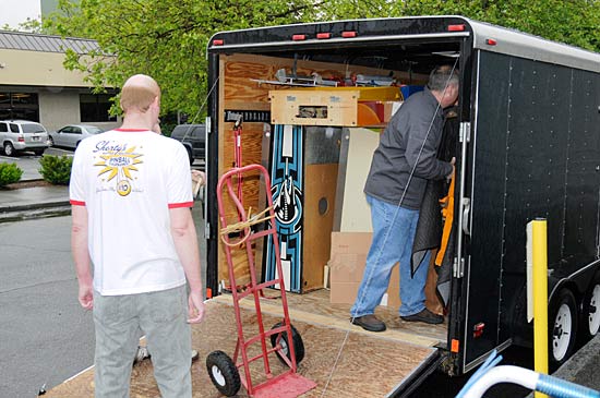 Unloading games for the show