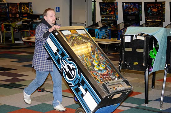 Games coming into the show hall