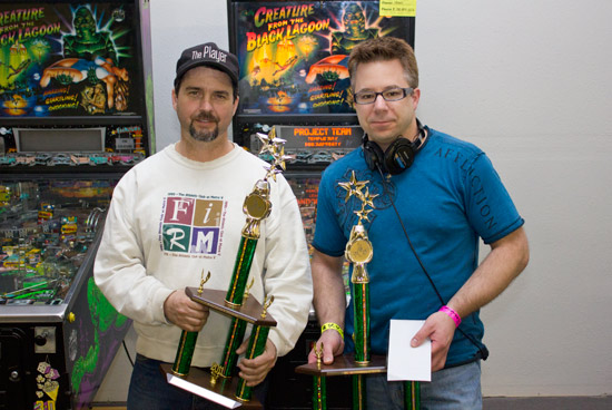 Trent Augenstein (2nd) and Andy Rosa (1st) with their trophies