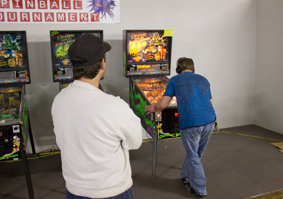 Trent watches Andy in the final of the Wizard of Ohio Division