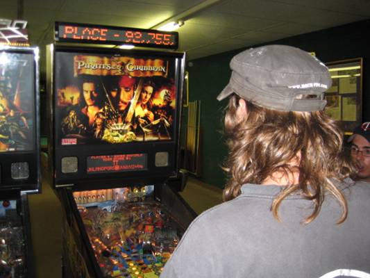Tedd earned first place on a tournament pinball machine
