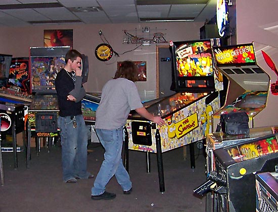 First round play on The Simpsons Pinball Party
