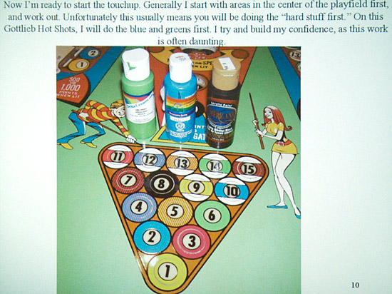 Playfield wear around the inserts