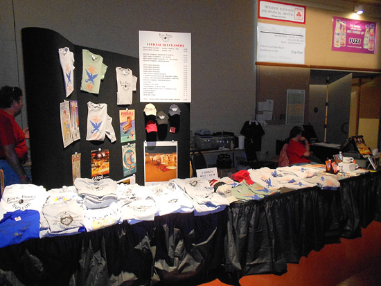 The show desk and souvenir stand