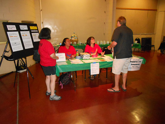 The raffle desk