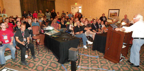 Gary with a packed audience