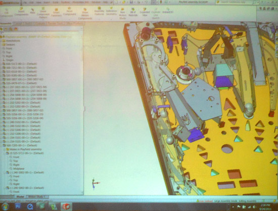 The Transformers playfield in SolidWorks
