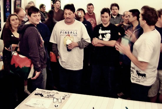 Mads (far right) lays down the tournament rules