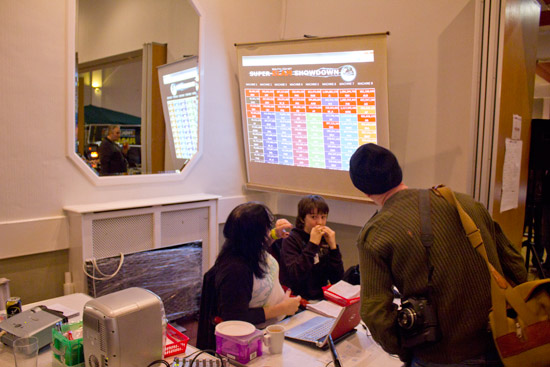 The Super Slam Showdown desk