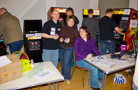 Phil, Adeline & Sal in the video game tournament area