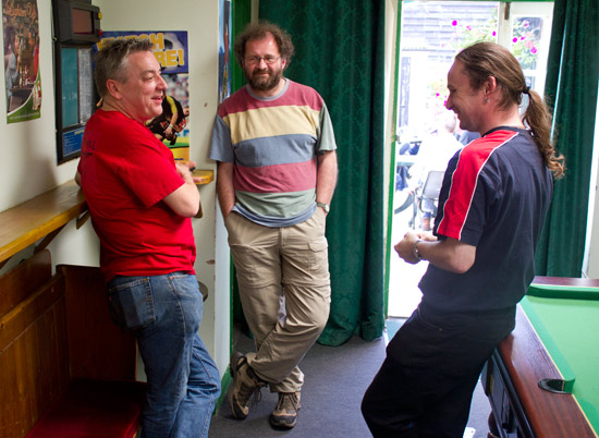 David, Adrian and Chris take a sun break