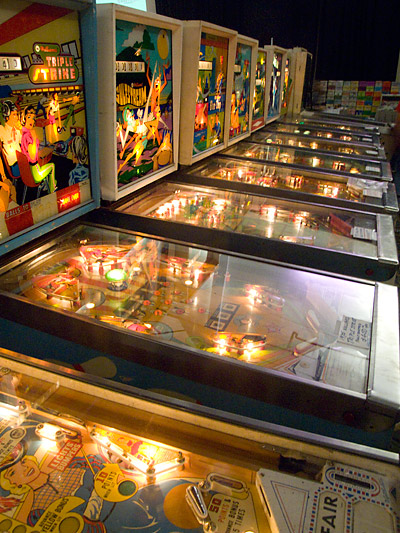 A row of electro-mechanical machines