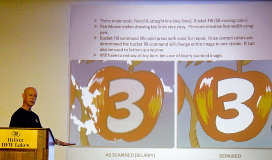 Alan describes how to touch-up the scanned artwork