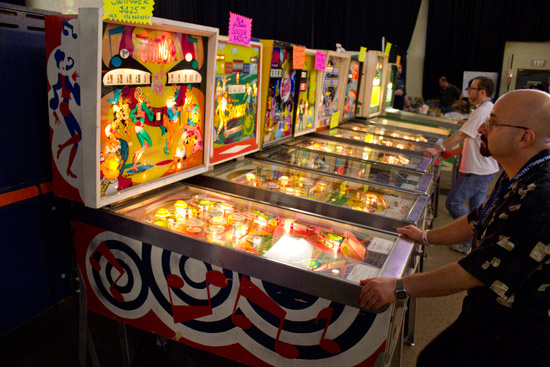 A selection of EM games at the back of the hall