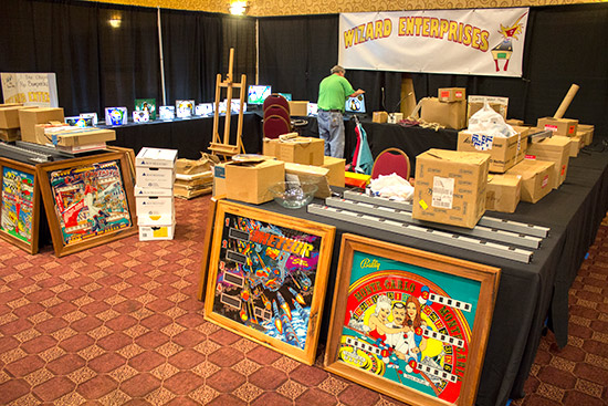 Wizard Enterprises were building their display of lighted pinball items