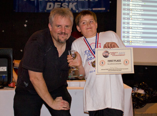 Winner of Sunday's UK Pinball Kids Tournament, Adam Bona