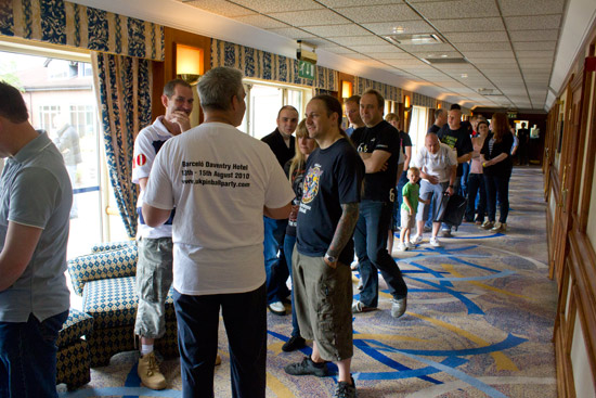 The queue for entry to the Party