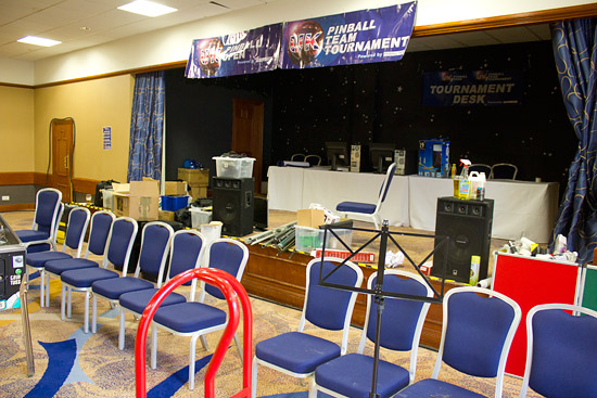 Equipment for the tournament area arrives