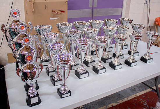 Trophies for the UK Pinball League