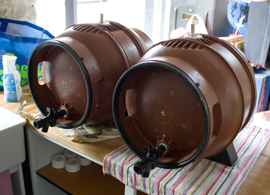 Two barrels of beer from Cheddar Ales